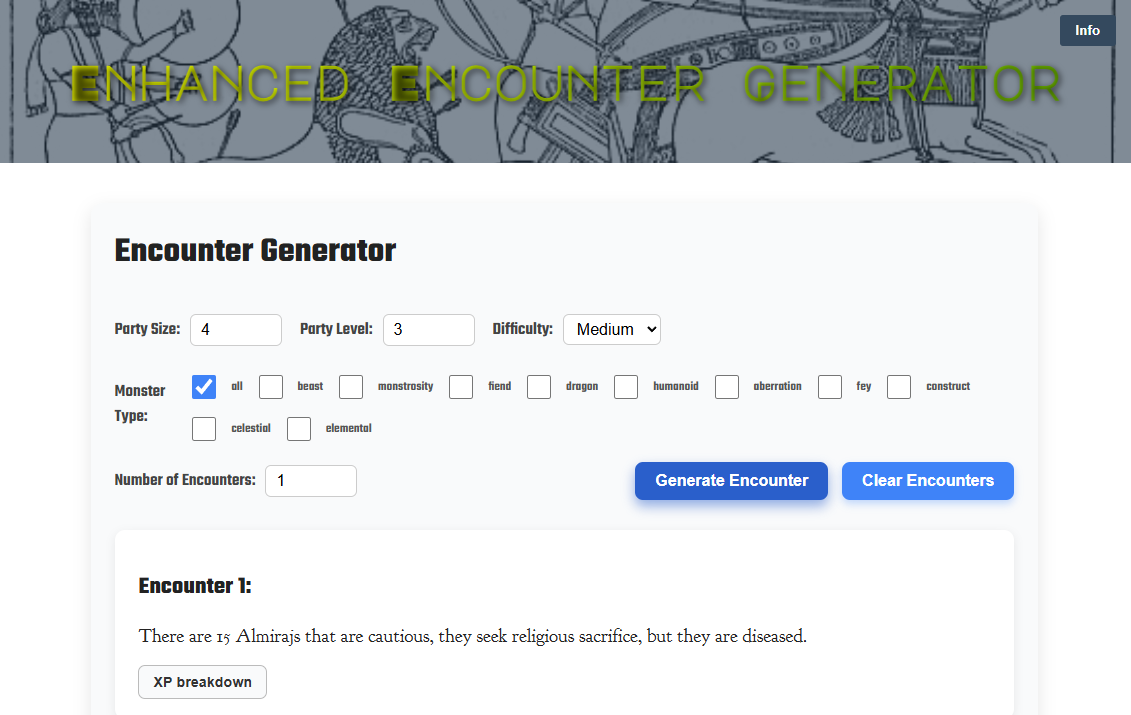 Screenshot of D&D Encounter