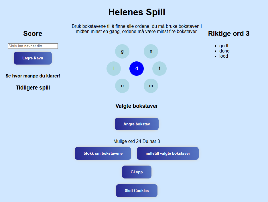 Screenshot of Helenes Spill